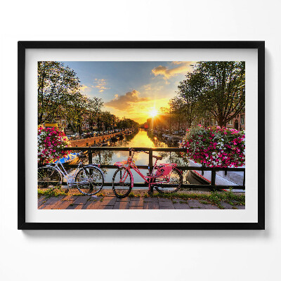 Obraz z ramką Wschód słońca nad Amsterdamem