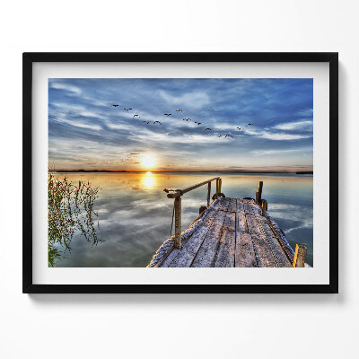 Obraz z ramką Jezioro zachód słońca