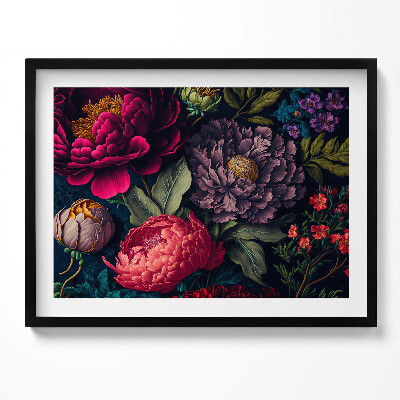 Obraz z ramką Vintage bukiet kwiatów botanicznych