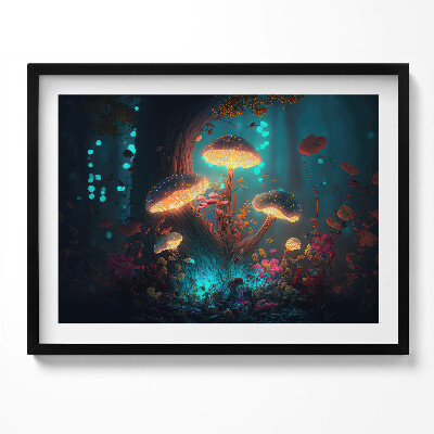 Obraz z ramką Las i magiczne grzyby