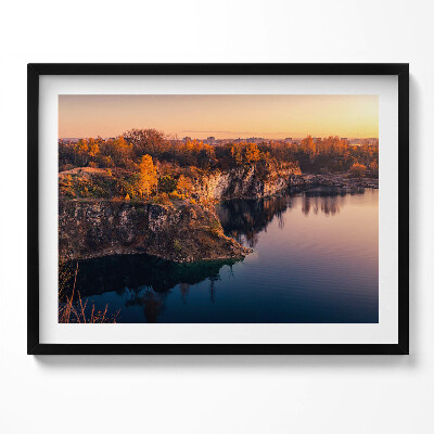 Obraz z ramką Kraków jezioro Zakrzówek jesienią