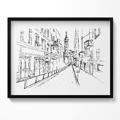 Obraz z ramką Rysunek miasta Prowansja
