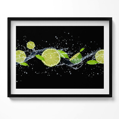 Obraz z ramką Limonki mięta woda