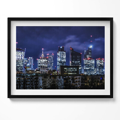 Obraz z ramką Budynki miasta nocą