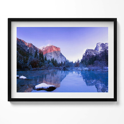 Obraz z ramką Zimowy pejzaż jeziora