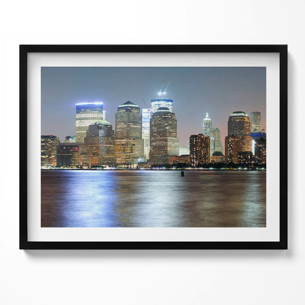 Obraz z ramką Panorama miasta nocą