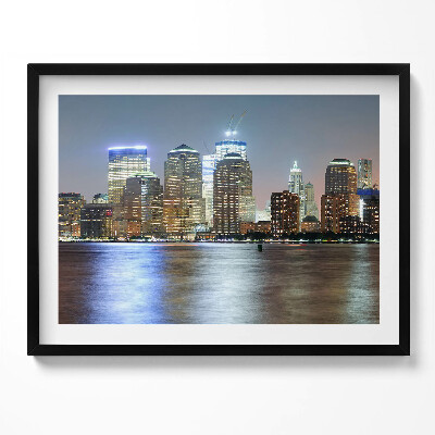 Obraz z ramką Panorama miasta nocą