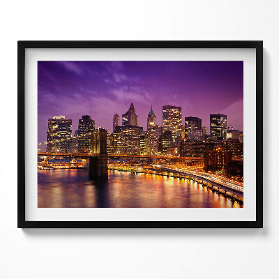 Obraz z ramką Światła miasta wieczorem