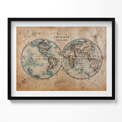 Obraz z ramką Stara mapa świata