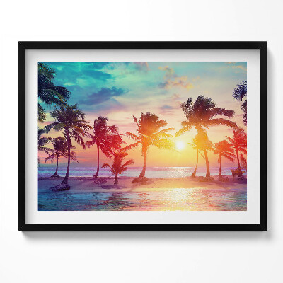 Obraz z ramką Palmy Miami o wschodzie słońca