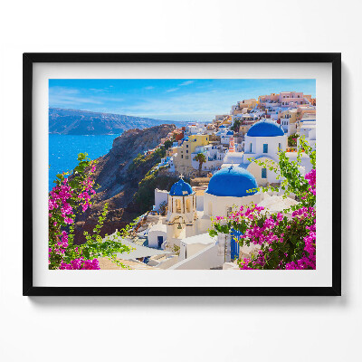 Obraz z ramką Widok greckiej architektury Santorini