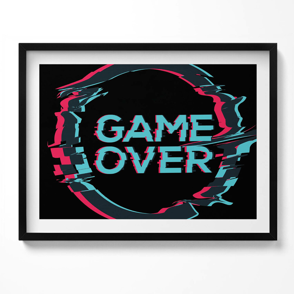 Obraz z ramką Napis "Game over" dla gracza