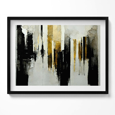 Obraz z ramką Abstracyjna sztuka ze złotem