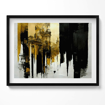 Obraz z ramką Abstracyjna sztuka ze złotem