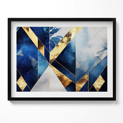 Obraz z ramką Geometryczna kompozycja ze złotem