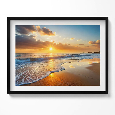 Obraz z ramką Zachód słońca nad morzem
