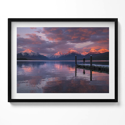 Obraz z ramką Jezioro góry i chmury