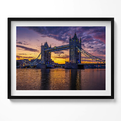 Obraz z ramką Most Brookliński i tafla wody Londyn