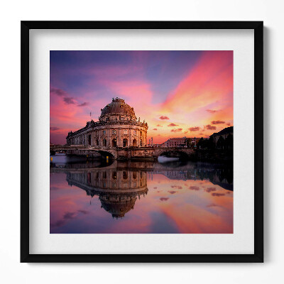 Obraz w drewnianej ramce Widok na miasto wieczorem