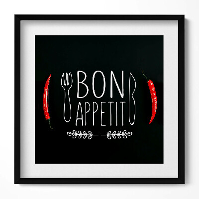 Obraz w drewnianej ramce Napis smacznego