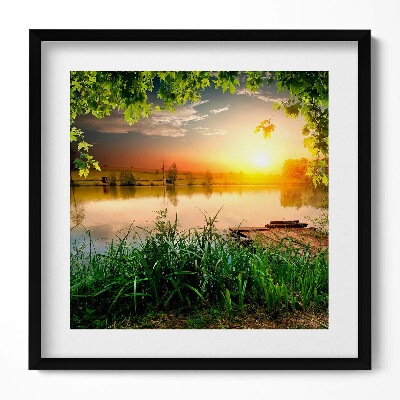 Obraz w drewnianej ramce Zachód słońca, letnie dni