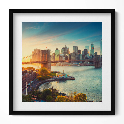 Obraz w drewnianej ramce Nowy Jork Manhattan most Brookliński