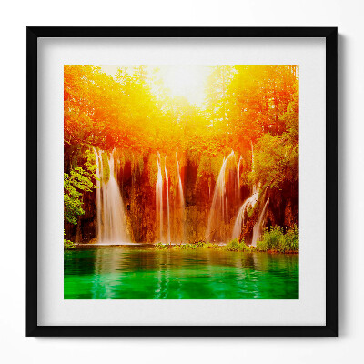 Obraz w drewnianej ramce Malowniczy widok na wodospad