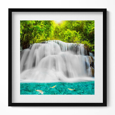 Obraz w drewnianej ramce Wodospad Huai Mae Khamin w Tajlandii