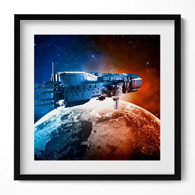 Obraz w drewnianej ramce Statek kosmiczny