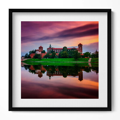 Obraz w drewnianej ramce Zamek Królewski Wawel Wschód Słońca