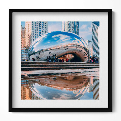 Obraz w drewnianej ramce Cloud Gate Chicago