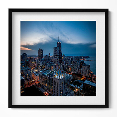 Obraz w drewnianej ramce Zdjęcie miasta Chicago