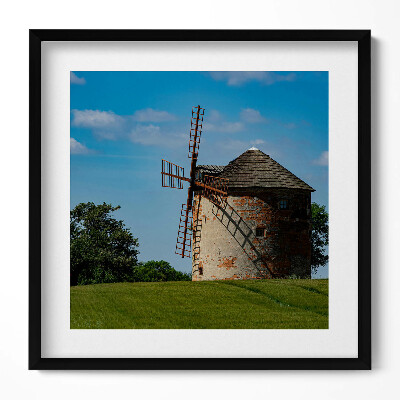 Obraz w drewnianej ramce Wiatrak Morawy
