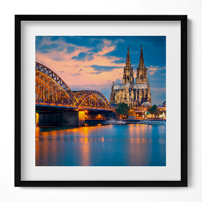 Obraz w drewnianej ramce Widok na ratusz