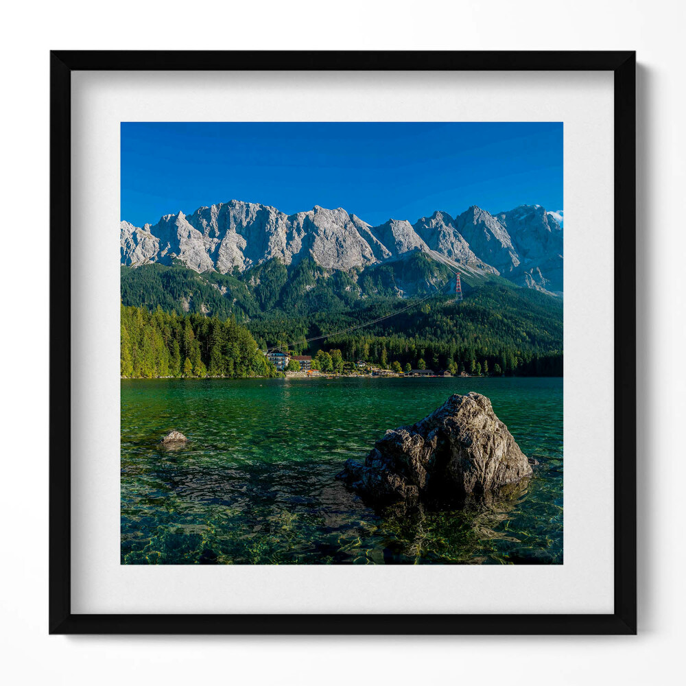 Obraz w drewnianej ramce Szczyt Zugspitze Niemcy