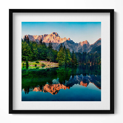 Obraz w drewnianej ramce Krajobraz jeziora