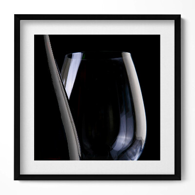 Obraz w drewnianej ramce Kieliszek i butelka