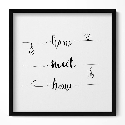 Obraz w drewnianej ramce Napis do mieszkania 