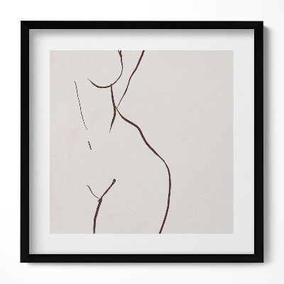 Obraz w drewnianej ramce Line-art sylwetka kobieca