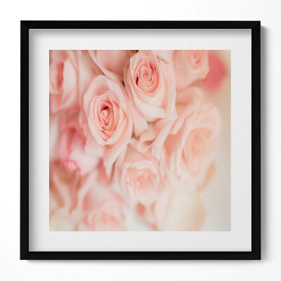 Obraz w drewnianej ramce Romantyczny bukiet róż