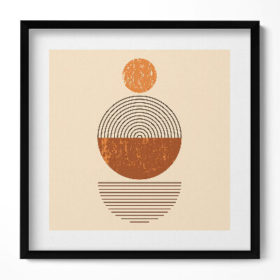 Obraz w drewnianej ramce Geometryczna sztuka w stylu boho