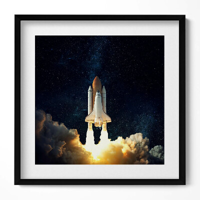 Obraz w drewnianej ramce Startująca w kosmos rakieta