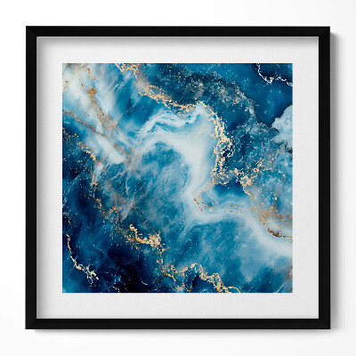 Obraz w drewnianej ramce Tekstura kamienia ze złotem