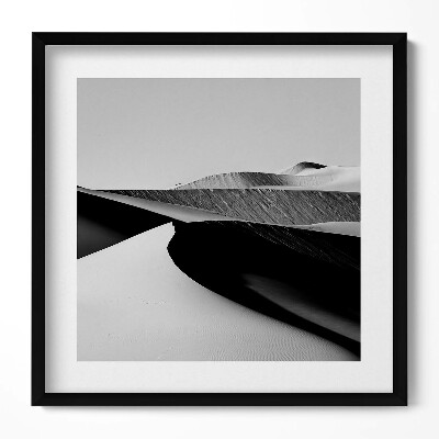 Obraz w drewnianej ramce Czarno-biały minimalistyczny pejzaż pustynny