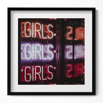 Obraz w drewnianej ramce Świecące neony 