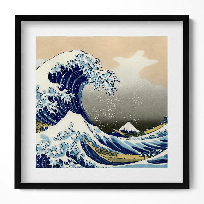Obraz w drewnianej ramce Wielka fala w Kanagawie