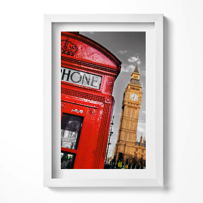 Obraz w ramie Budka telefoniczna i Big Ben - Anglia