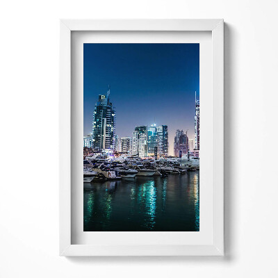 Obraz w ramie Łodzie w mieście nocą