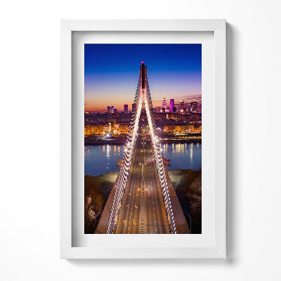 Obraz w ramie Most i miasto wieczorem