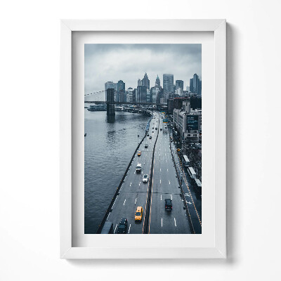 Obraz w ramie Miejska ulica z lotu ptaka